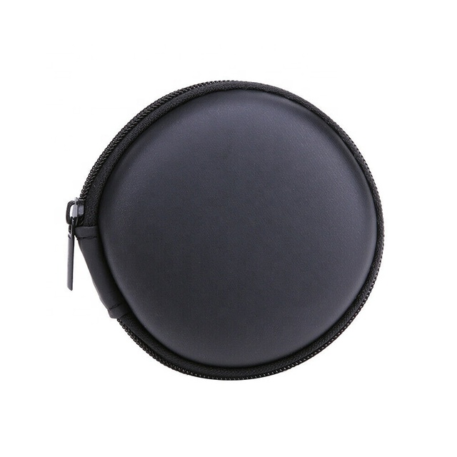 High Quality Small Waterproof Zippered Black Earphone Carrying Storage Case for Box Packing