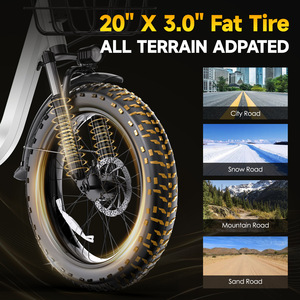 20-inch Fat-tire Bike OEM Customization Available Stylish Women Pedal-assist Brushless Rear <b>Hub</b> 52V 13Ah Battery VD26 Stylish De - Product Image 5
