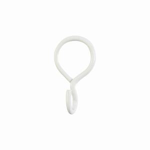 LINEA IDEAS 12 - LOT DE 6 ANNEAUX DE RIDEAU EN MÉTAL, MODÈLE À HAMEÇON, COULEUR BLANCHE - Product Image 1