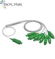Répartiteur PLC à fibre optique Skylynn 1x2-1x16 multiconducteurs SCAPC/LC, tube micro-acier, utilisation FTTH, perte d'insertion <0,2 dB, garantie 30 ans