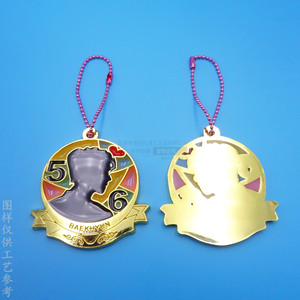 Etiqueta Colgante Metálica con Personaje de Anime, Aleación de Zinc Dorada, Forma Especial, Adorno de Moda para Interiores - Product Image 2