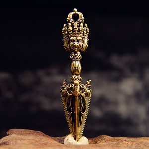 Vajra de Latón Macizo Vintage, Adorno Tibetano Budista <span class=keywords><strong>Lama</strong></span> Dorge, Artesanía Decorativa Fengshui, Coleccionable, Decoración de Escritorio, 3.35'' - Product Image 6