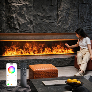 Chimenea Eléctrica <span class=keywords><strong>de</strong></span> Vapor <span class=keywords><strong>con</strong></span> Atomización 3D, Diseño Europeo Moderno, Control Remoto Inteligente por Aplicación, Uso en Hoteles, Efecto <span class=keywords><strong>de</strong></span> Llama LED en Inglés - Product Image 1