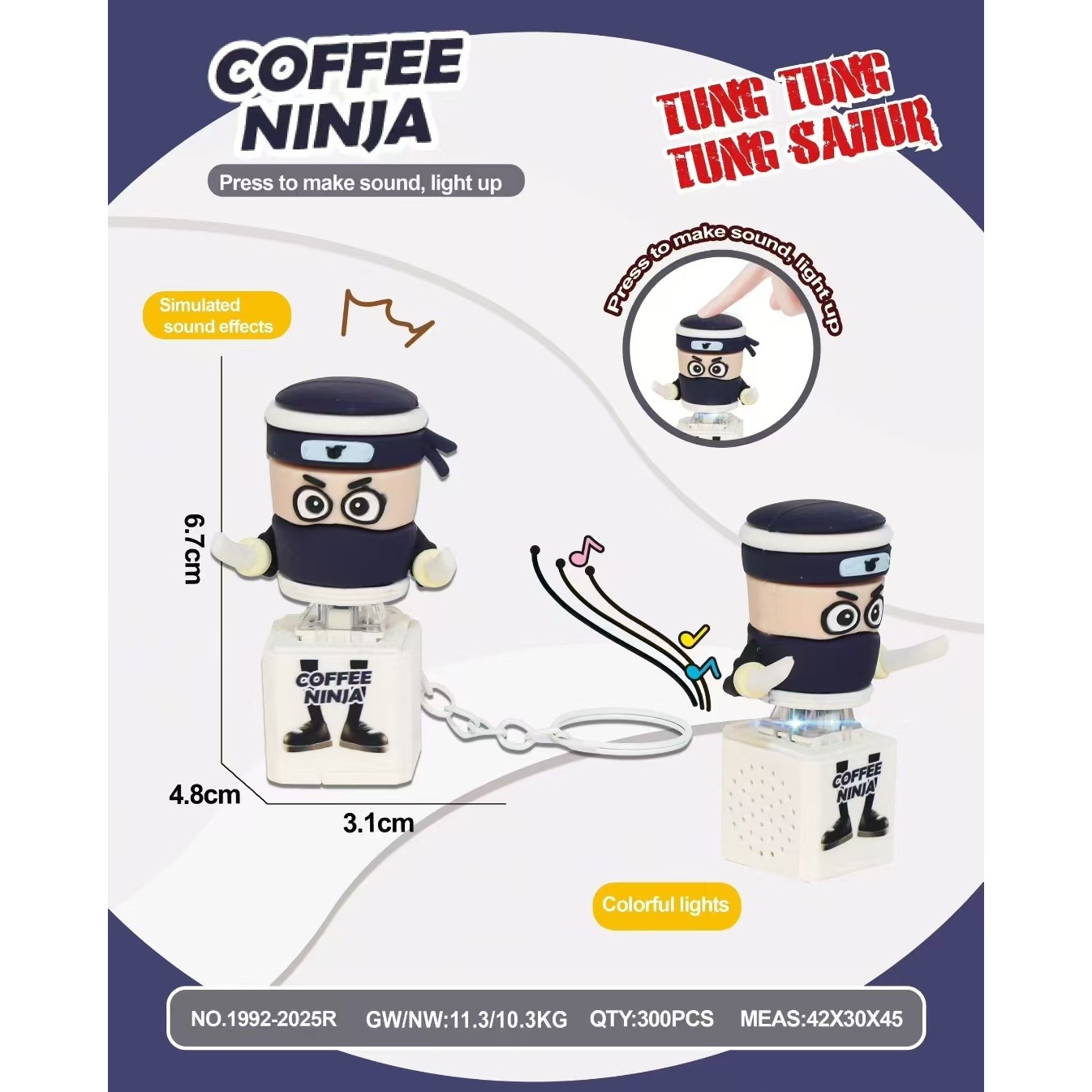 Botón Iluminado Ninja Clásico de Montañas y Mares [En Bolsa] Batería Reemplazable