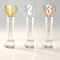 Trophée en cristal gravé avec design personnalisé pour cérémonie de remise de prix, reconnaissance d'entreprise, compétition sportive, cadeau pour les réalisations