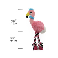 Famipet Fabricant Fournisseur Jouet pour chien en peluche personnalisé doux et moelleux en forme de flamant rose et d'autruche avec sonnettes