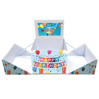 Boîte cadeau vidéo LCD personnalisée de luxe avec lamination mate et doublure en éponge, motif fleur de rose, pour anniversaire et mariage (vente en gros)