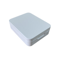 Boîte de rangement USB en fer et fer blanc givré pour petits accessoires d'écouteurs, avec couvercle coulissant et tiroir, écologique et personnalisable pour les consommateurs