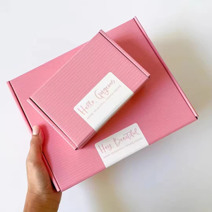 Boîte cadeau en carton ondulé rose personnalisée pour sérum de soin de la peau, emballage de courrier en papier durable, boîte logistique - Product Image 3