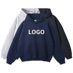 Felpa con Cappuccio Oversize di Alta Qualità in Cotone, Spessa in Pile, con Spalle Cadenti, Personalizzabile, da Uomo - Product Image 1