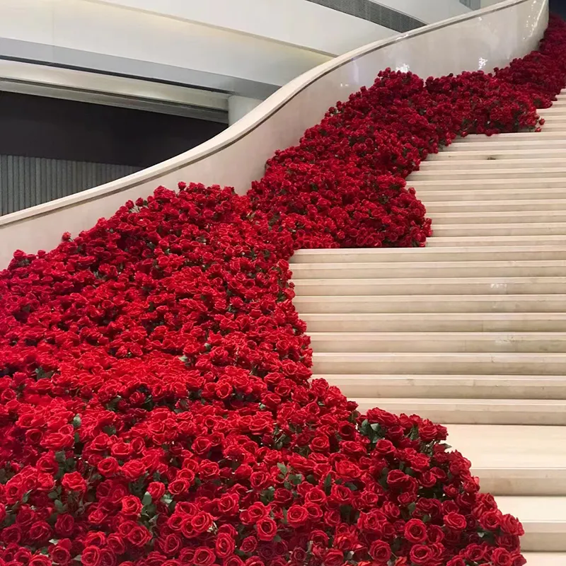 Bruiloft Rode Bloemen Gigantische Fluwelen Echt Uitziende Roos Decoratie Kunstbloem