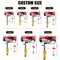 Mini Grúa de Elevación Eléctrica con Cabrestante y Control Remoto para Exteriores, Capacidad de 400Kg, 500Kg, 800Kg, 1000Kg, 1200Kg, con Cable de Acero, Mini Polipasto Eléctrico Pequeño