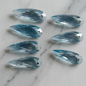 ได้รับการรับรองว่าเป็นหินลูกแพร์6X15MM ฟ้าบุษราคัมขนาดใหญ่สีฟ้าประดับอัญมณีทรงหลวมขนาดจี้ที่สมบูรณ์แบบสำหรับเครื่องประดับ - Product Image 4