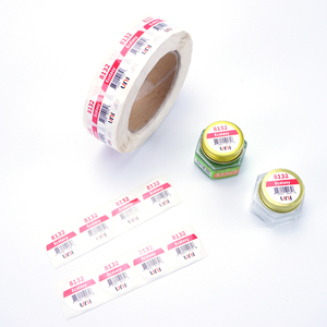 Etiquetas Adhesivas Redondas Personalizadas <span class=keywords><strong>con</strong></span> Número y Código de Barras, Resistentes al Agua - Product Image 1