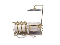 Ensemble de soupières, bols et cuillères personnalisés avec logo, ensemble de soupières en porcelaine de luxe avec support de rangement