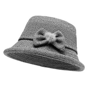 Chapeau <span class=keywords><strong>de</strong></span> pêcheur rayé d'hiver avec nœud papillon pour femmes d'âge moyen et âgées, chapeau chaud - Product Image 2