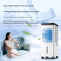 Ventilateur d'air froid portable pour la maison, alimenté par courant alternatif, 3 vitesses, double commande, avec 4 roues, pulvérisation, sur pied, refroidisseur d'air intelligent
