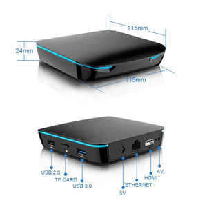 Boîtier TV intelligent Android personnalisable, décodeur vidéo 4K, streaming, décodeur avec télécommande IR complète, livraison directe d'usine - Product Image 2