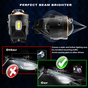 CARALL OEM - Faro Antiniebla LED <span class=keywords><strong>de</strong></span> 3 <span class=keywords><strong>Colores</strong></span> con Luz Alta y Baja, Lámpara Antiniebla LED <span class=keywords><strong>de</strong></span> 3 Pulgadas para Automóvil, Proyector <span class=keywords><strong>de</strong></span> Lente Bi-LED para Coche - Product Image 4