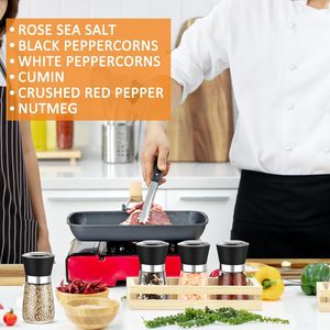 Factory 180ml 200ml 304 Sea Salt <b>Pepper</b> Kitchen Household Glass Seasoning Grinding Bottle Manual Stainless Steel <b>Pepper</b> <b>Grinder</b> - Product Image 5