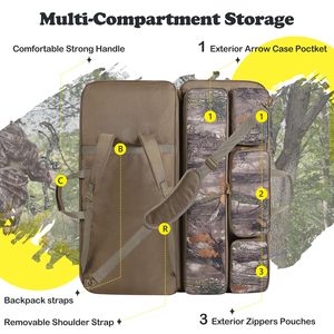 Bolsa de Transporte para Arco Compuesto de Caza, Accesorios para Arco Recurvo, Estuche de Transporte Ajustable con Forma de Camuflaje, Bolsa de Almacenamiento para Ballesta de Caza al Aire Libre - Product Image 2