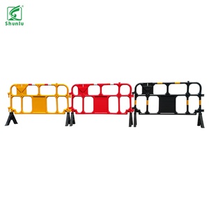 Barrière de contrôle des foules en plastique noir et jaune, clôture de sécurité pour chantier en HDPE - Product Image 5