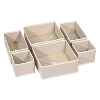 6 ensembles pliable tissu boîte de rangement placard commode soutien-gorge et chaussette pliable sous-vêtements organisateur tiroirs