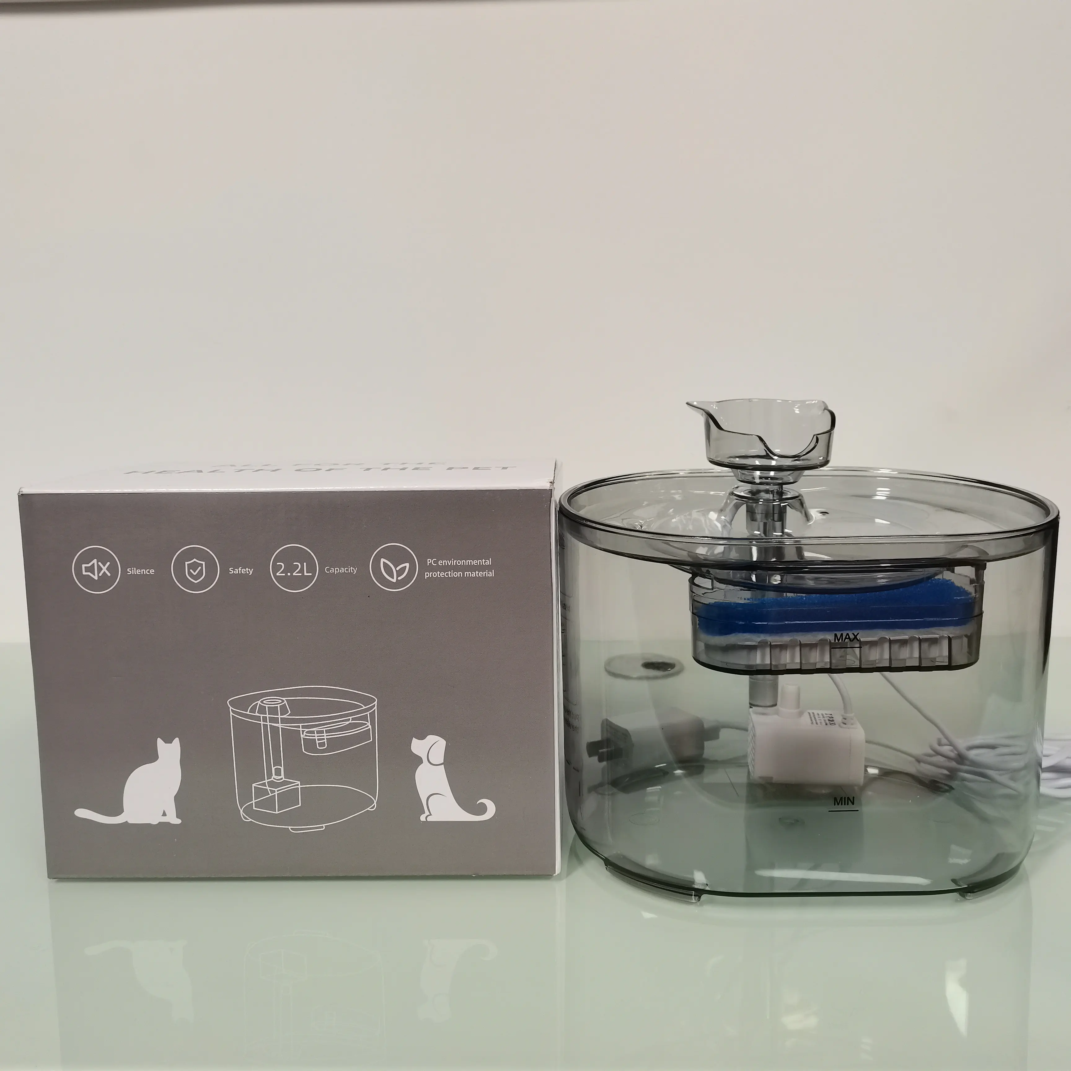 Electronic pet food drinking water dispenser fountain
