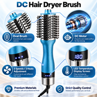 Nouvelle Arrivée Brosse Sèche-Cheveux Ovale DC 1000-1200W 3 Vitesses Chauffantes Affichage LED pour Coiffure Volume Cheveux Maison et Salon