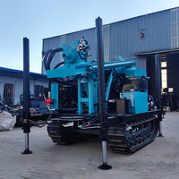 Compresseur d'air professionnel pour plateforme de forage pneumatique de puits profonds de 300 m, mini-plateforme de forage rotative portative sur chenilles pour le forage