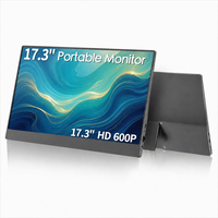 Moniteur portable double écran AHXJKA 17,3 pouces 1600*900 60Hz, affichage triple sans soudure USB-C pour ordinateur portable, jeux, Windows, Mac