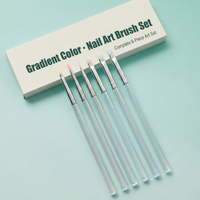 Juego de Pinceles para Uñas Multifuncionales con Soporte OEM, Mango de Plástico de Nailon de Colores, Aplicación Suave, Herramientas para Delineado de Gel Francés
