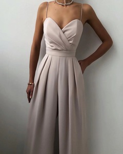 King Mcgreen Star verano elegante tirantes mono mujer cuello <span class=keywords><strong>en</strong></span> V espalda descubierta suelta pierna ancha general vestidos de graduación Correa monos - Product Image 3