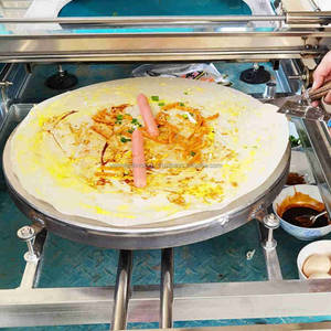 Machine à crêpes électrique en acier inoxydable machine à crêpes manuelle Machine à crêpes plate au four Machine à crêpes à poussée manuelle dosa - Product Image 4