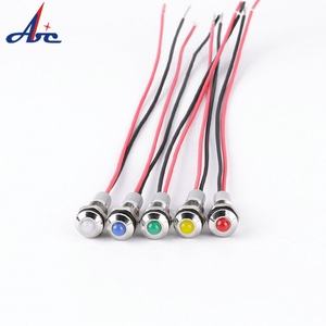 Thí điểm đèn LED 8mm 3V 5V 6V 12V 24V 220V LED kim loại chỉ số ánh sáng bóng đèn tín hiệu màu đỏ màu xanh lá cây màu xanh da cam trắng với 20cm cáp - Product Image 6