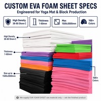 Feuille de mousse EVA en matière première pour fabricants d'équipements de yoga, densité 38-80 Shore C, non toxique, pour découpe et moulage, fourniture directe usine