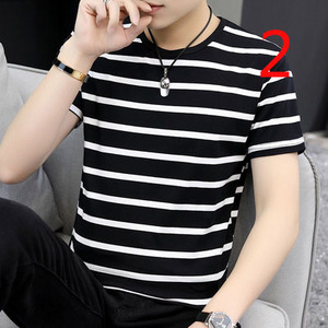 T-shirt 8102 Nuova maglietta in cotone di tendenza a mezza manica per l'estate - Product Image 2