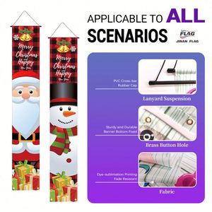 1*6 pies Decoraciones Navideñas Festivas de Pareja de Muñecos de Nieve y Papá Noel para Mejorar el Ambiente, Suministros Festivos - Product Image 3