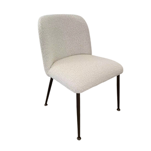 Silla de Comedor Moderna <span class=keywords><strong>Desiree</strong></span>, Tapizada en Tela Bouclé Blanca Nórdica, con Patas Bronceadas, para Apartamento y Bar en Casa - Product Image 3