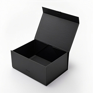 Boîte d'emballage en carton pliable magnétique en or noir avec bon d'expédition pour presse-agrumes en carton Kraft déjeuner pour le transport de stockage - Product Image 3