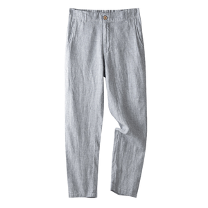 <span class=keywords><strong>Pantaloni</strong></span> da Uomo Casual a Vestibilità Ampia 100% <span class=keywords><strong>Lino</strong></span> Tinta Unita Leggeri Traspiranti Antipiega Asciugatura Rapida Estivi Gamba Dritta Elastici - Product Image 1