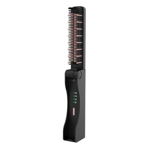 Wireless Folding Hair Straightener Comb With Three Temperature Settings Portable For Dry Hair PTC Heating - Product Image 3