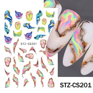 STZ nail halo dyed sticker ink iris nail art adhesive sticker