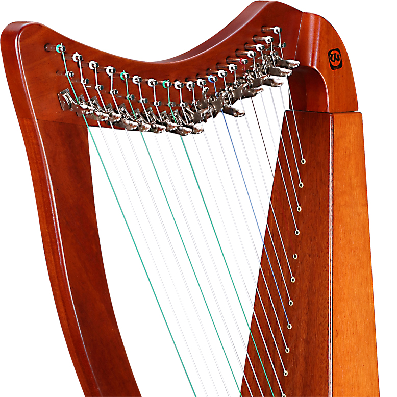 19 String Lyre Harp - Mahogany Musical Instrument for Sale