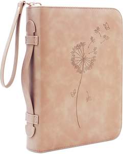 Free Sample Leather Personalized Logo Bible Cover Bible Case Bag With Durable <b>Metal</b> Zipper and <b>Bookmark</b> - Product Image 1