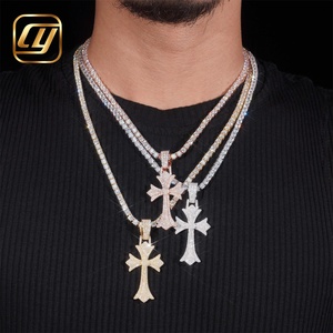 Pendentif Croix CHOYUE en Argent Sterling 925 Personnalisé pour Homme, Bijoux Hip Hop Sertis de Diamants de Laboratoire - Product Image 6