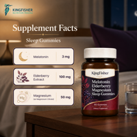 Gommes à mâcher végétariennes à faible teneur en sucre pour le sommeil, à la mélatonine, à l'extrait de sureau et au citrate de magnésium 3 mg, 60 unités