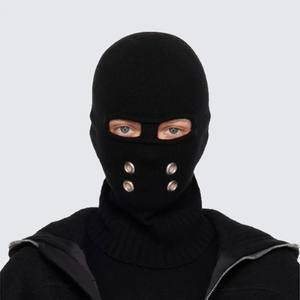 Cagoule de ski en tricot fait main, motif découpé, avec quatre œillets métalliques en laine, respirante, imperméable, pour le travail, la pêche et le quotidien - Product Image 1