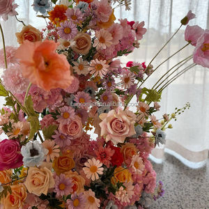 Caminho de Flores Rosa Promessa para Decoração de Casamento, Caminho de Flores Artificiais para Fundo de Piso - Product Image 6