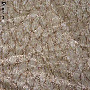 Nova chegada de ouro stretch glitter lantejoulas malha renda tecido para vestido